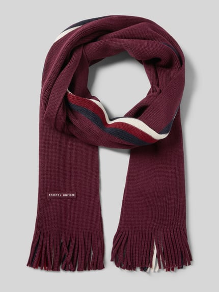 Tommy Hilfiger Schal aus Woll-Mix Bordeaux 1