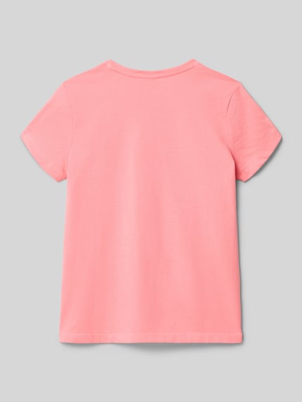 Produktfoto, Regular Fit T-Shirt aus reiner Baumwolle von s.Oliver RED LABEL Kinder T-Shirt, Optik: Unifarben, Materialverarbeitung: Jersey, Kurzarm, Rückansicht