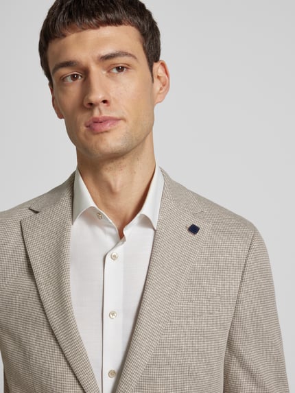 HECHTER PARIS Regular fit colbert van katoenmix met linnenaandeel model '' Roestrood - 3