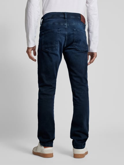 Mustang slim fit jeans met label-patch model 'Vegas' Marineblauw - 5