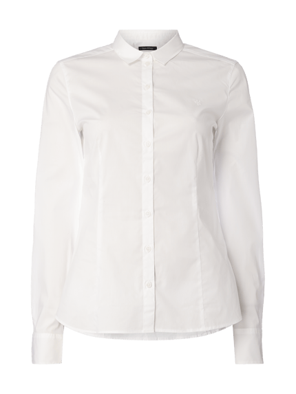 Marc O'Polo Hemdbluse aus Baumwoll-Mix Weiss 2