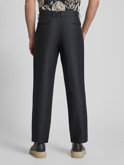 Selected Spodnie do garnituru o kroju slim fit zapinane na guzik i zamek błyskawiczny model ‘KONTOS’ Czarny 5
