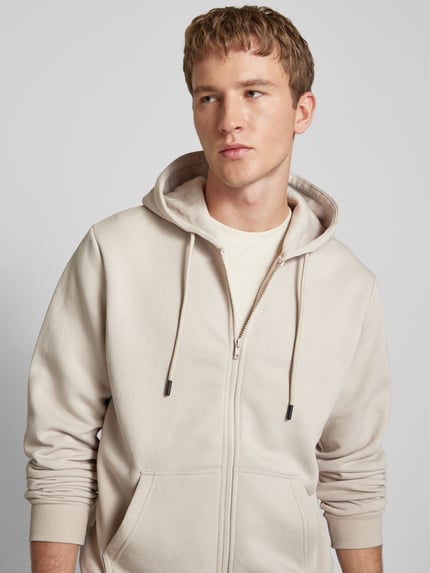JACK & JONES Sweatjacke mit seitlichen Eingrifftaschen Modell 'BRADLEY' Beige 3