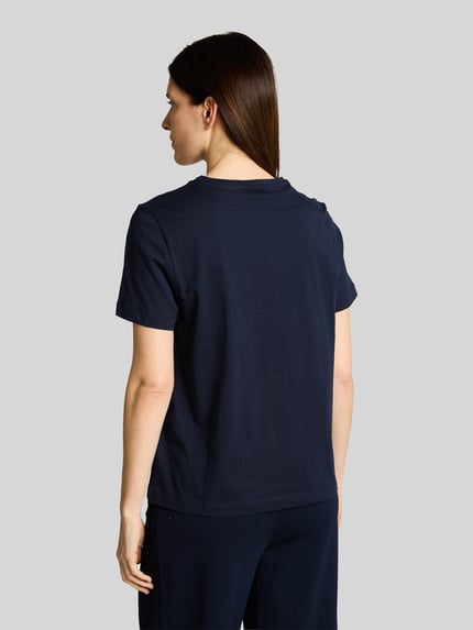 Tom Tailor t-shirt o kroju regular fit z czystej bawełny z nadrukiem z motywem Granatowy 5