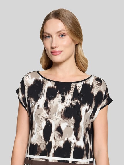 Betty Barclay męski t-shirt o kroju regular fit z przyszytym brzegiem Piaskowy 3