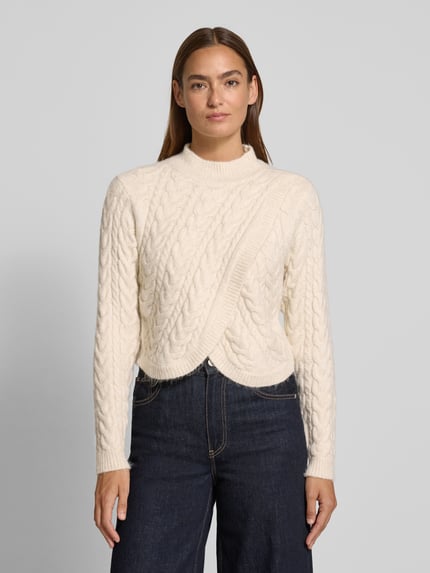 Apricot Sweter o kroju regular fit z imitacji dzianiny Złamany biały 4