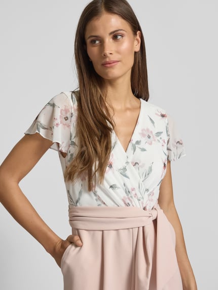 Christian Berg Cocktail Jumpsuit met V-hals Lichtroze - 3
