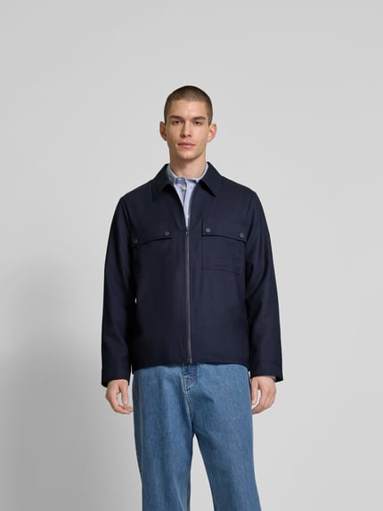 Wood Wood Hemdjacke mit Zweiwege-Reißverschluss Blau 4