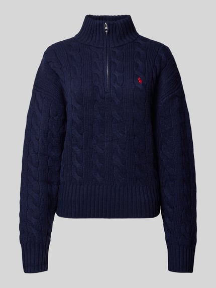 Polo Ralph Lauren Troyer z mieszanki wełny i kaszmiru Granatowy 2