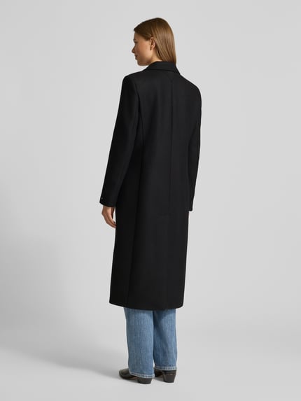 Tommy Hilfiger Płaszcz wełniany o kroju regular fit z domieszką kaszmiru BLACK 5