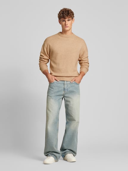JACK & JONES Strickpullover mit Woll-Anteil Modell 'OLLIE' Beige 1