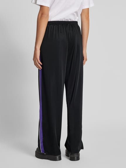 PIECES Regular fit broek met wijde pijpen, model 'FELICIA' Metallic zwart - 5