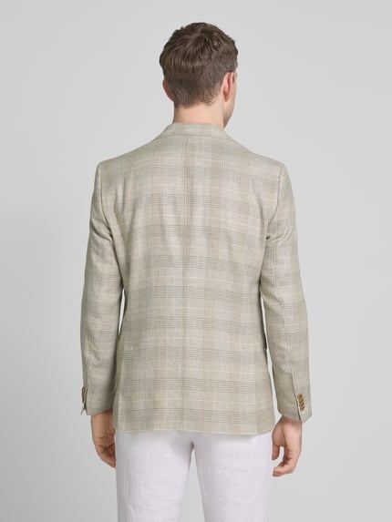 Carl Gross Slim Fit 2-Knopf-Sakko aus Leinen-Mix mit Woll-Anteil Modell 'Theo' Silber 5