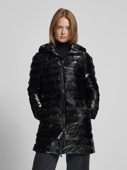 Rains Slim Fit Steppmantel mit Kapuze Modell 'LOHJA' Black 4