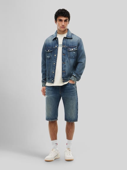 Tommy Jeans Regular Fit Jeansjacke aus Baumwoll-Mix  Dunkelblau 1