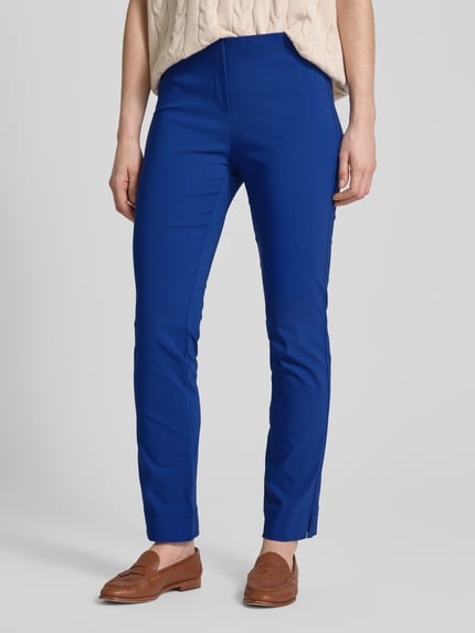 Stehmann Spodnie o kroju slim fit z elastycznym paskiem model ‘INA’ Niebieski 4