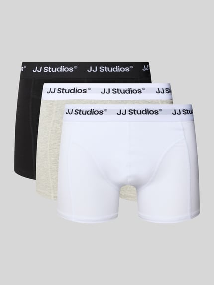 JACK & JONES Obcisłe bokserki z wyhaftowanym logo w zestawie 3 szt. model ‘Soho’ Biały 1