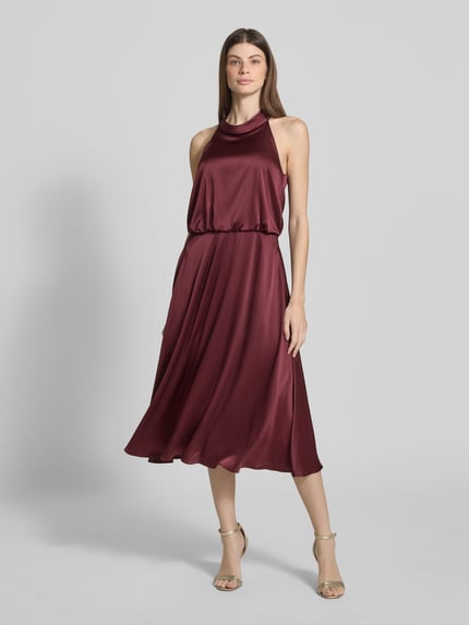 V by Vera Mont Cocktailkleid mit Schnürung und Reißverschluss Bordeaux 4