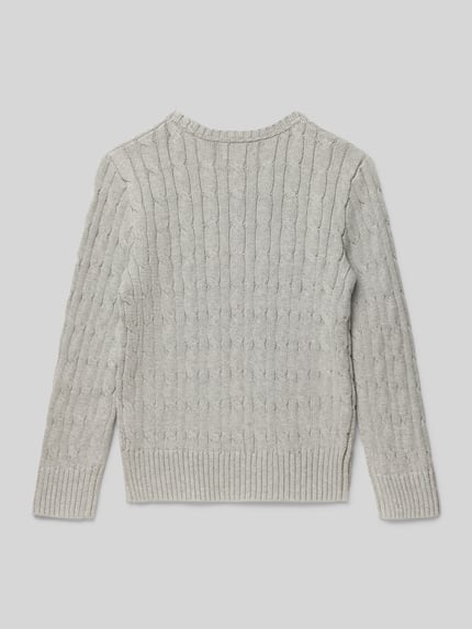 Polo Ralph Lauren Kids Strickpullover mit gerippten Abschlüssen Mittelgrau Melange 3