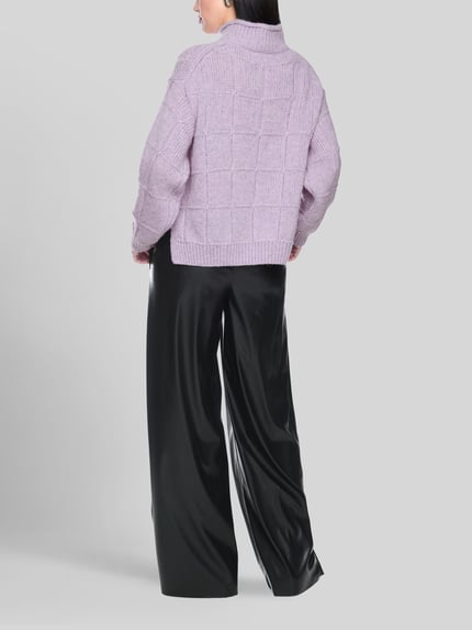 Marc Cain Pullover aus Wolle mit Strukturstrick Purple 5