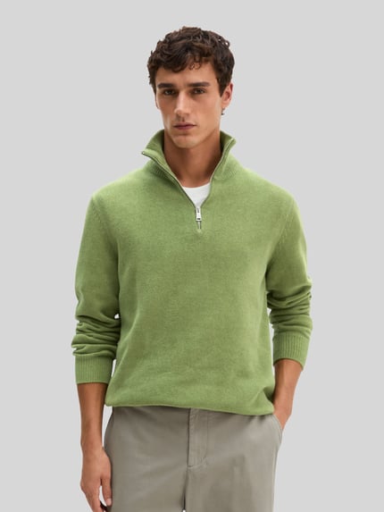 Marc O'Polo Pullover mit halblangem Reißverschluss Gruen 4