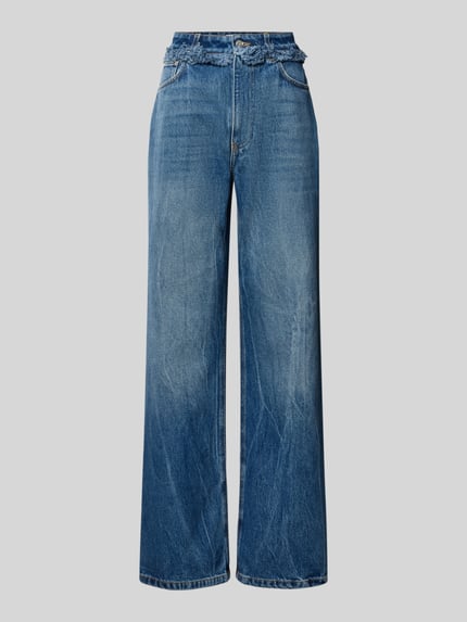 Rabanne Regular Fit Bootcut-Jeans mit Paperbag-Bund Jeansblau 2