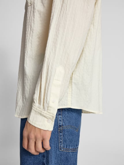 Weekday Oversized Fit Freizeithemd mit Knopfleiste Modell 'Seersucker' Dunkelgrau 3