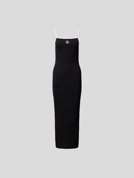 ROTATE Maxikleid mit Label-Stitching Black 2