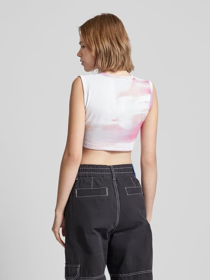 Calvin Klein Jeans Top krótki z efektem prążkowania Różowawy 5
