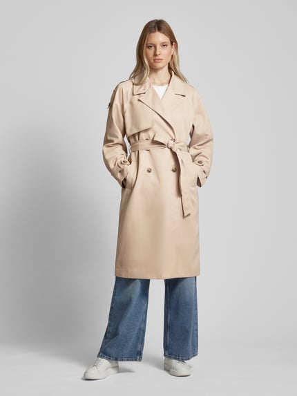 FREE/QUENT Trenchcoat mit Bindegürtel Modell 'Ottie' Taupe 4
