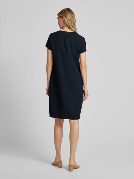 windsor. Knielange jurk met viscose en V-hals Marineblauw - 5