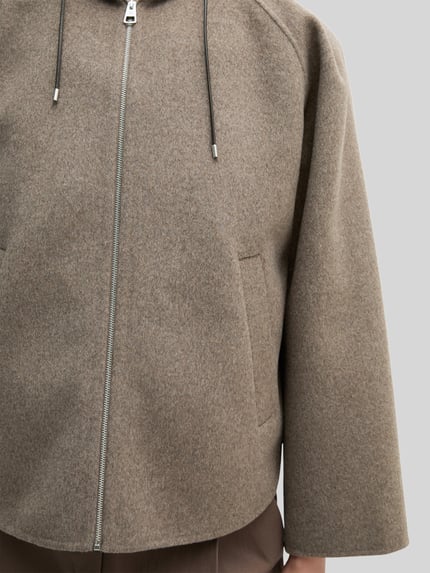 Marc O'Polo Relaxed Fit Kurzmantel mit Kapuze Taupe 3