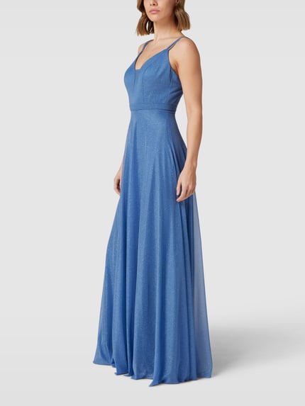 TROYDEN COLLECTION Avondjurk met hartvormige hals Bleu - 4