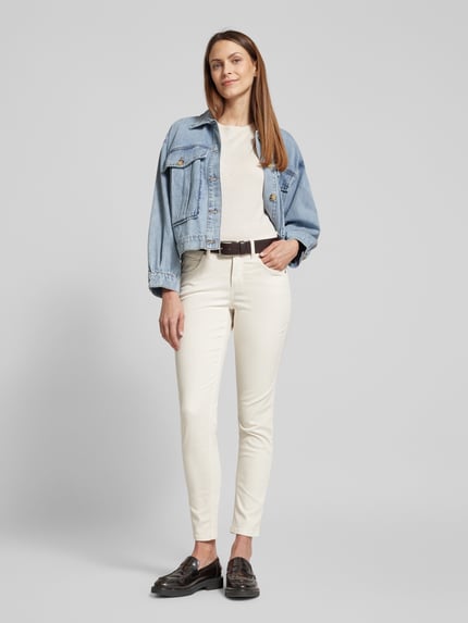 CAMBIO Slim Fit Jeans mit verkürztem Schnitt Modell 'PIPER' Offwhite 1