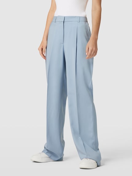 Christian Berg Woman Selection Stoffhose aus Viskose-Mix mit Bügelfalten Rauchblau 4