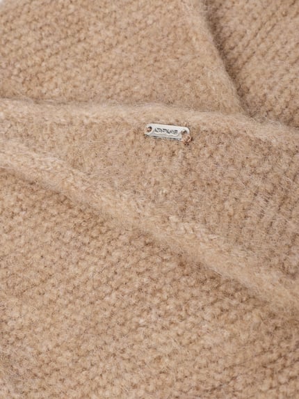OPUS Schal mit Label-Detail Modell 'Ableti scarf' Taupe 2
