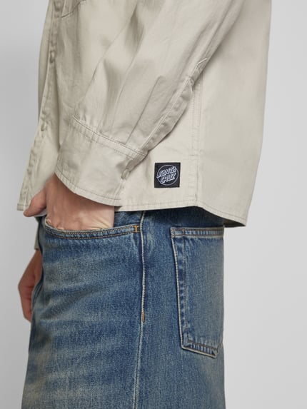 Santa Cruz Regular Fit Freizeithemd mit Label-Detail Beige 3