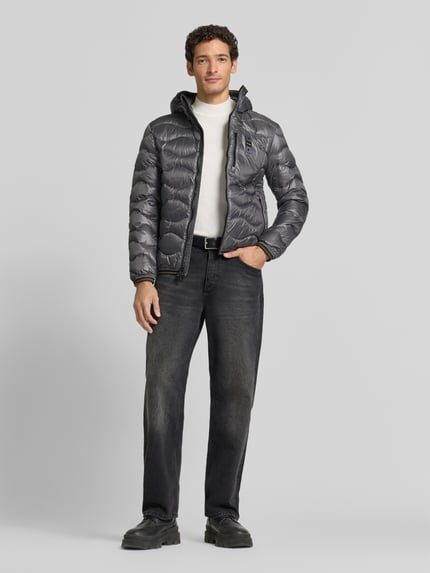 Blauer USA Steppjacke mit Zweiwege-Reißverschluss Modell 'WAVE' Graphit 1