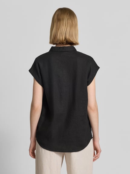ICHI Regular Fit Bluse aus Leinen-Viskose-Mix Modell 'LINNO' Black 5