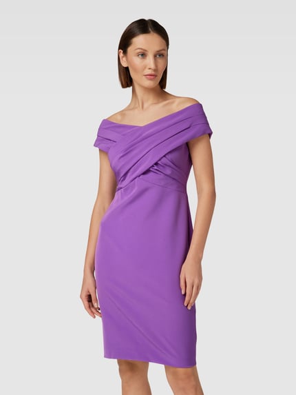 Lauren Ralph Lauren Knielanges Cocktailkleid in Wickel-Optik Modell 'IRENE' Fuchsia 4