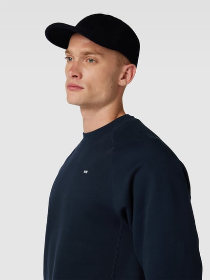 WOOD WOOD Sweatshirt met labelprint Donkerblauw - 3