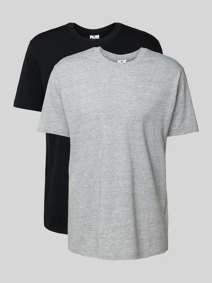 Champion T-Shirt mit Logo-Badge im 2er-Pack Hellgrau Melange 2