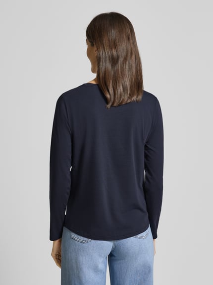 Marc O'Polo Shirt met lange mouwen van katoen met logodetail Marineblauw - 5