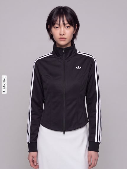 adidas Originals Slim Fit Sweatjacke mit Logo-Stitching Modell 'FIREBRID CORSET' Black 4