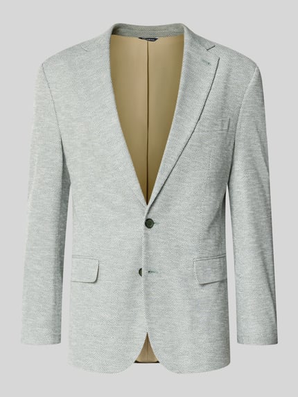 Productfoto, Slim Fit 2-Knopf-Sakko mit Pattentaschen van MCNEAL, katoenmix met structuur, reverskraag, kleuren lichtgrijs en beige