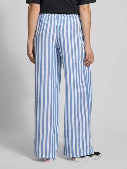 REVIEW Wide leg broek met tunnelkoord Bleu - 5