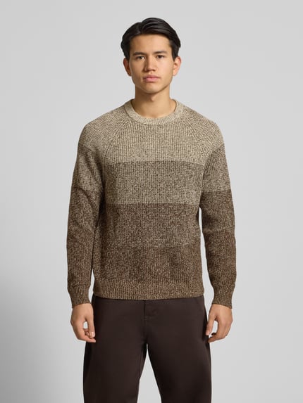 ONLY & SONS Sweter z dzianiny o kroju relaxed fit z czystej bawełny model ‘BIRK’ Beżowy 4