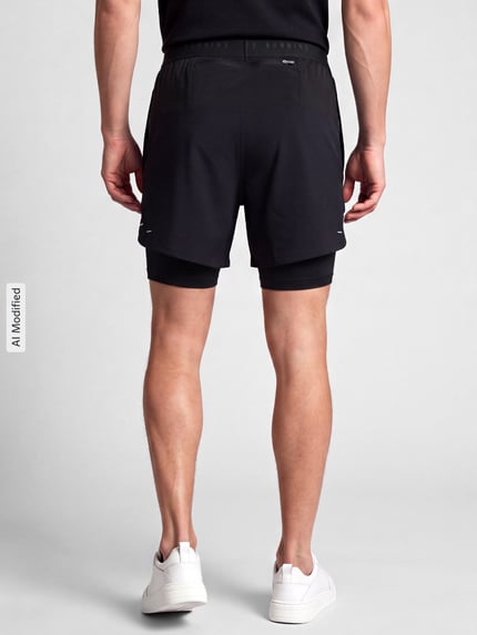 Nike Training Regular Fit Sportshorts mit Dri-FIT-Technologie Modell 'STRIDE 5IN HYBRID' Black 5