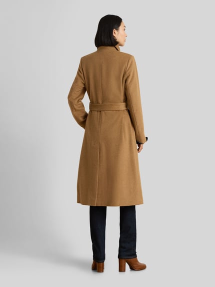 Lauren Ralph Lauren płaszcz o kroju regular fit z mieszanki wełny z domieszką kaszmiru Camel 5