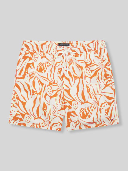 Tommy Hilfiger Regular Fit Badeshorts mit Allover-Muster Orange 2